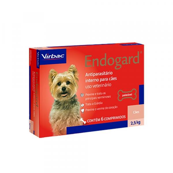 Vermífugo Endogard Cães Até 2,5kg - 6 Comprimidos - Virbac