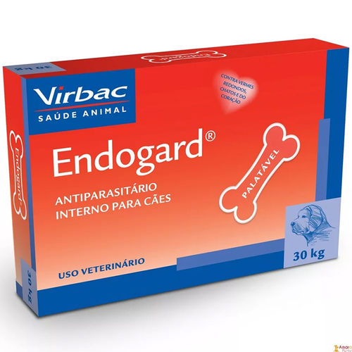 Vermífugo Endogard Virbac Cães de 30 Kg 2 Comprimidos