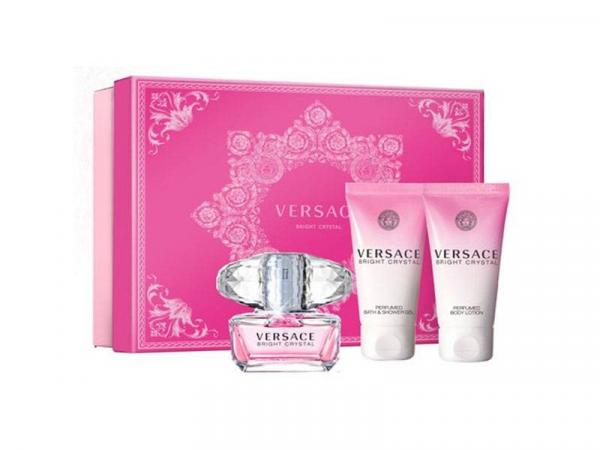 Versace Bright Crystal Perfume Feminino - Eau de Toilette 50ml + Loção + Gel de Banho