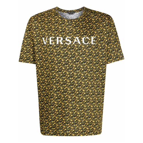 Versace Camiseta com Estampa de Alfinete - Dourado