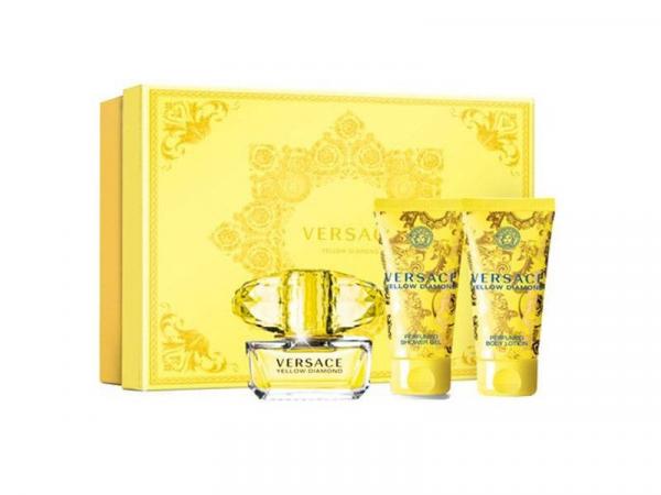 Versace Yellow Diamond Perfume Feminino - Eau de Toilette 50ml + Loção + Gel de Banho