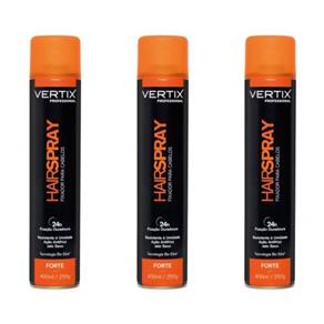 Vertix Hair Spray Forte 400ml - Kit com 03