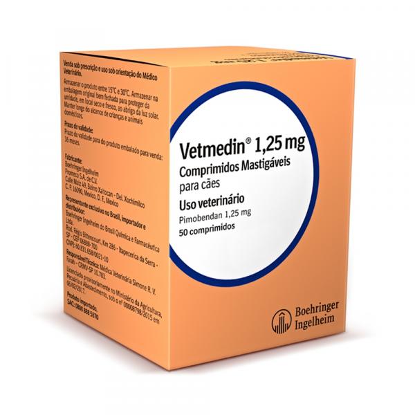 Vetmedin 1,25 Mg Boehringer com 50 Comprimidos - Boehringer Ingelheim