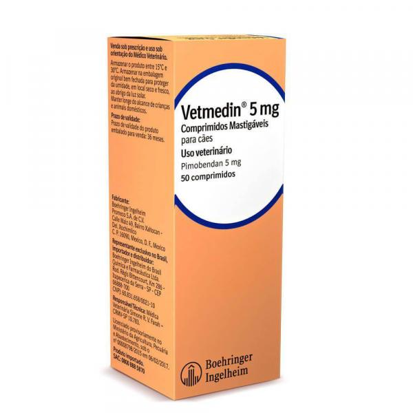 Vetmedin 5 Mg com 50 Comprimidos - Boehringer Ingelheim