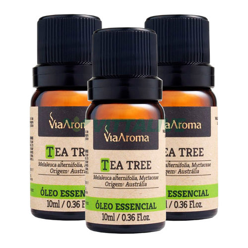 Via Aroma Kit 3x Oleo Essencial Tea Tree Melaleuca 10ml