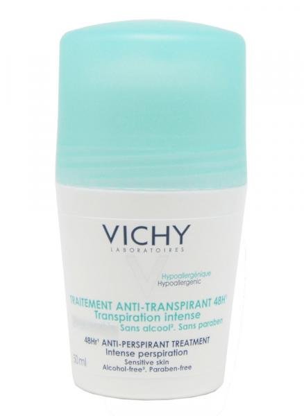 Vichy Desodorante Roll-on Antitranspirante 48hrs Peles Sensíveis Transpiração Intensa 50ml