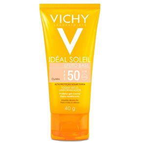 Vichy Idéal Soleil FPS50 Efeito Base Gel Creme Protetor Solar Cor Clara 40g