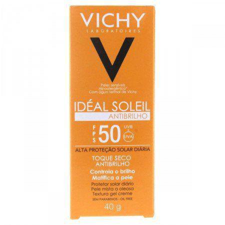 VICHY Idéal Soleil Toque Seco Antibrilho FPS- 50 40gr - Procosa Produtos de Beleza