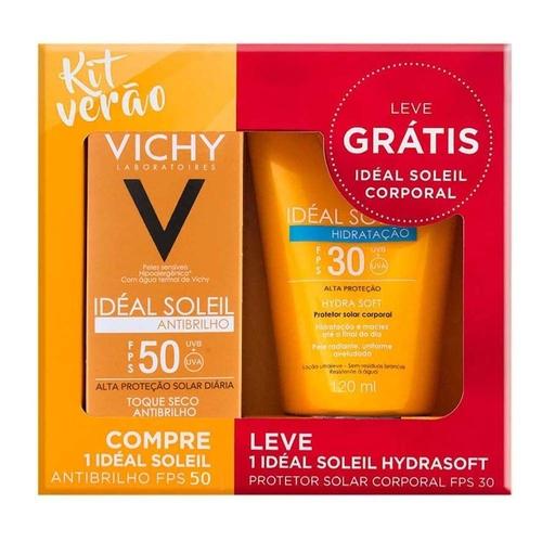 Vichy Kit Verão Ideal Soleil FPS 50 Antibrilho 40g + Ideal Soleil FPS 30 Hidratação 120ml - L'oreal