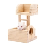 Villa De Dois Andares De Madeira Escada Escada Hamster Cobaia Brinquedo Gaiola Para Animais De Estimação
