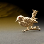 Vintage Cristal Pássaro Animal Broche Pino Jóias Presente Para Homens Feminino Crianças-ouro