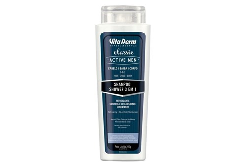 Vita Derm Shampoo Shower 3 em 1 Classic Active Men 200ml