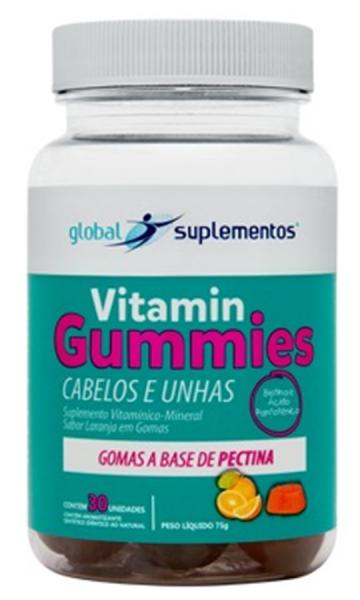 Vitamin Gummies Cabelos e Unhas 30 Gomas Global Suplementos