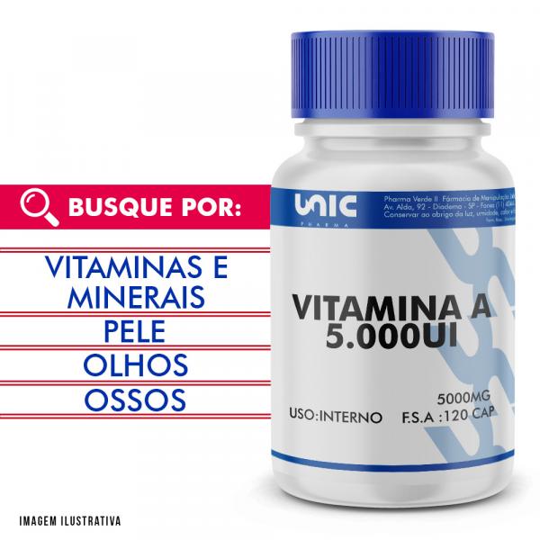 Vitamina a 5000ui 120 Cáps - Unicpharma