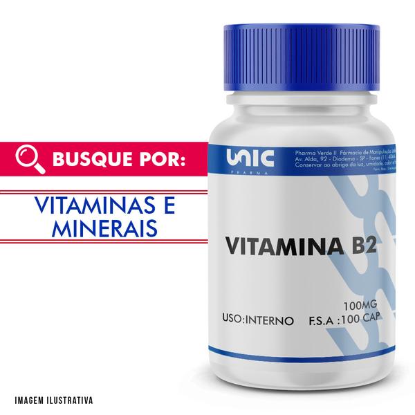 Vitamina B2 100mg 100 Caps - Unicpharma