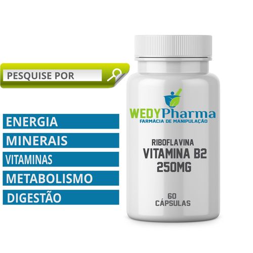Vitamina B2 250mg 60 Cápsulas