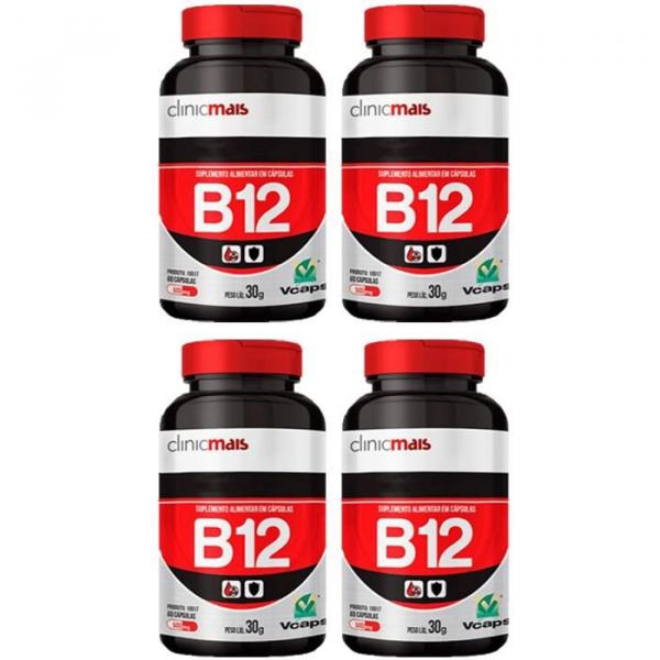 Vitamina B12 - 4 Unidades de 60 Cápsulas - Clinic Mais