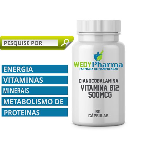 Vitamina B12 500mcg 60 Cápsulas
