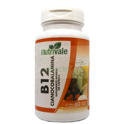 Vitamina B12 500mg - Cianocobalamina - 60 Cápsulas