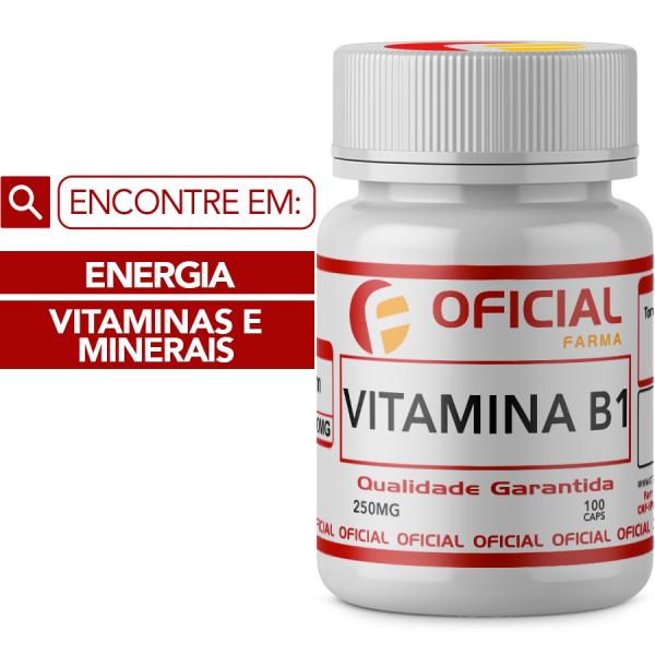 Vitamina B1 250Mg 100 Cápsulas - Oficialfarma