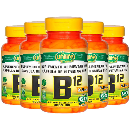Vitamina B12 Cianocobalamina 5X60 Capsulas Unilife
