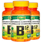 Vitamina B12 Cianocobalamina 3X60 Capsulas Unilife