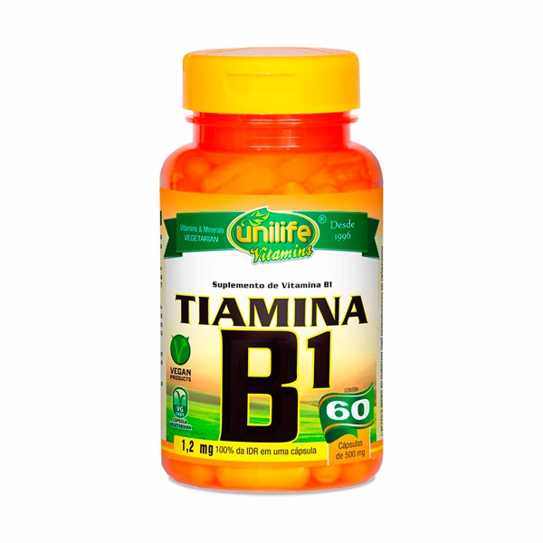 Vitamina B1 Tiamina Unilife 60 Cápsulas de 500mg