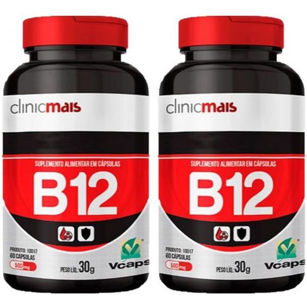 Vitamina B12 - 2 Unidades de 60 Cápsulas - Clinic Mais