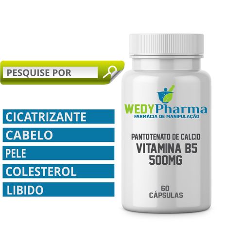 Vitamina B5 500mg 60 Cápsulas