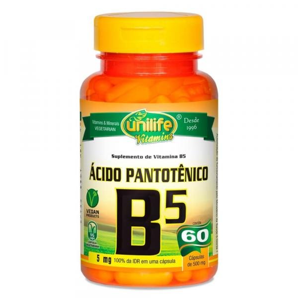 Vitamina B5 Ácido Pantotênico 60 Cáps - Unilife