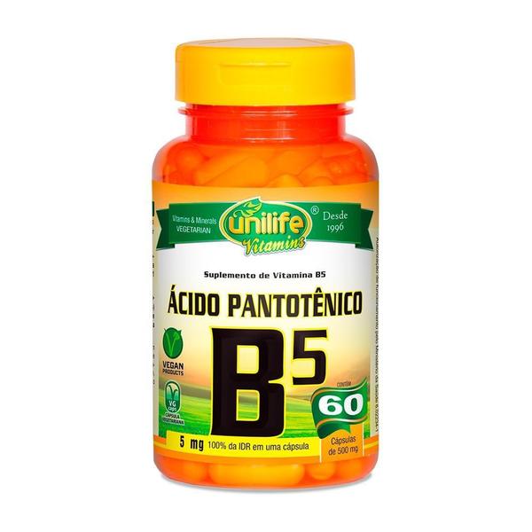 Vitamina B5 Acido Pantotenico - 60 Caps - Unilife