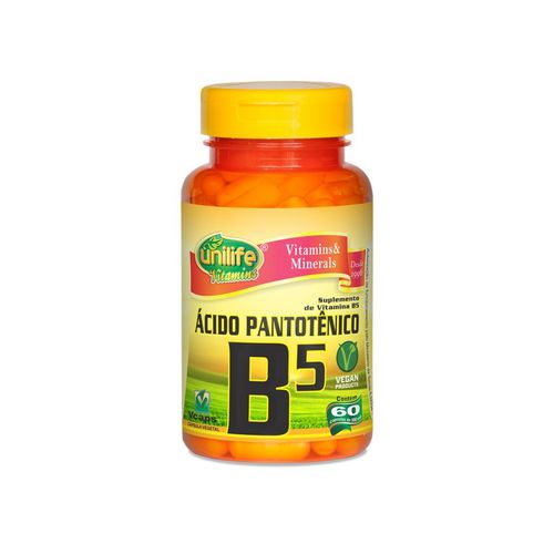 Vitamina B5 Ácido Pantotênico - Unilife - 60 Cápsulas