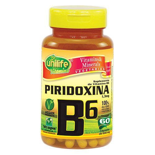 Vitamina B6 60 Cápsulas 500mg Piridoxina - Unilife