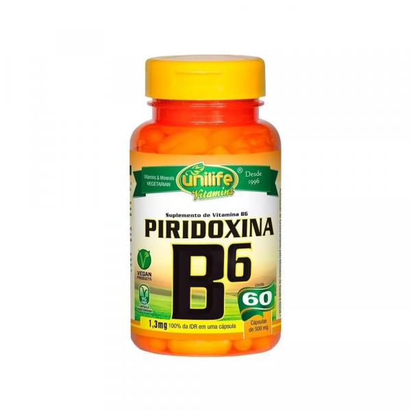 Vitamina B6 Piridoxina 60 Cápsulas 500mg Unilife