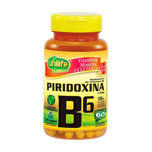 Vitamina B6 Piridoxina 60 Capsulas