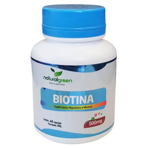 Vitamina B7 (biotina) 500mg com 40 Cápsulas