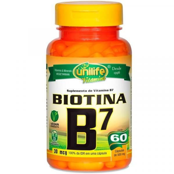Vitamina B7 Biotina 60 Cápsulas Unilife