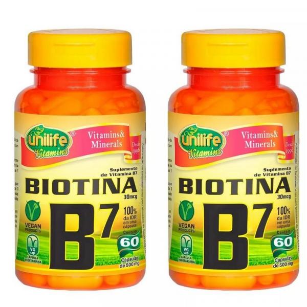 Vitamina B7 (Biotina) - 2x 60 Cápsulas - Unilife