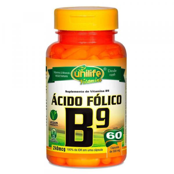 Vitamina B9 Ácido Fólico 60 Capsulas 500 Mg - Unilife Vitamins