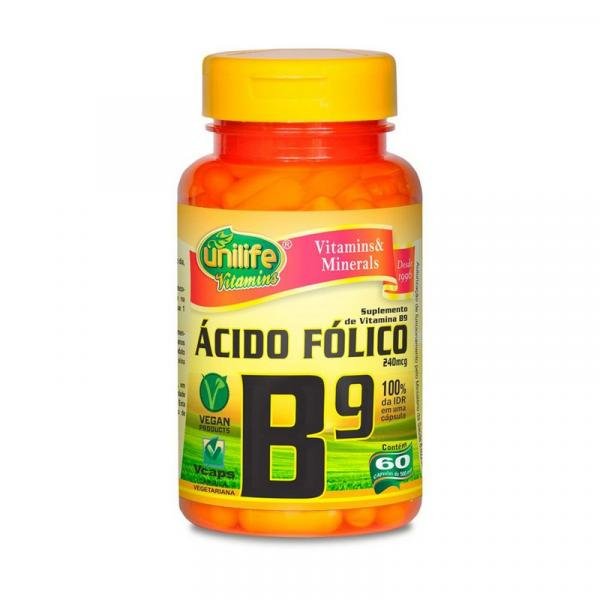 Vitamina B9 (Ácido Fólico) - 60 Cápsulas - Unilife