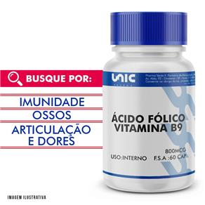 Vitamina B9 - (Ácido Fólico) 800Mcg 60Cp