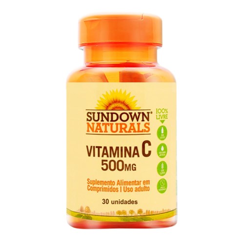 Vitamina C 500mg Sundown Naturals com 30 Comprimidos
