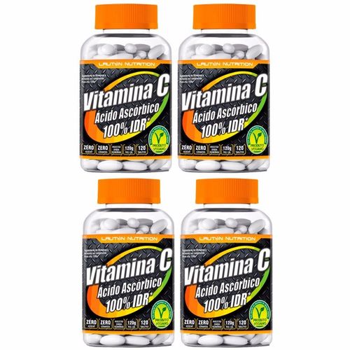 Vitamina C (Ácido Ascórbico) - 4 Un de 120 Tabletes - Lauton