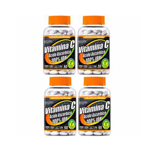 Vitamina C (Ácido Ascórbico) - 4 Un de 60 Tabletes - Lauton