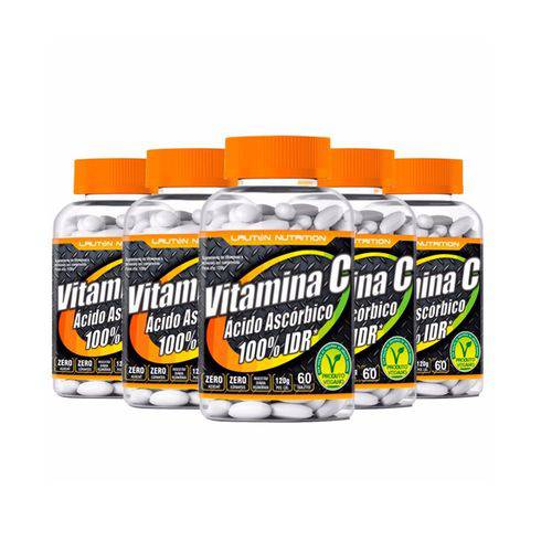Vitamina C (Ácido Ascórbico) - 5 Un de 60 Tabletes - Lauton