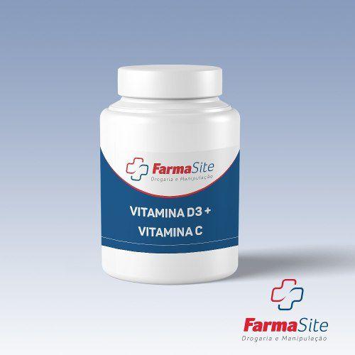 Vitamina D3 20.000ui + Vitamina C 500mg com 10 Cápsulas - Farmasite