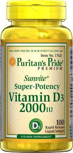 Vitamina D3 2.000 Ui | 100 Softgels - Puritan's Pride 06/21