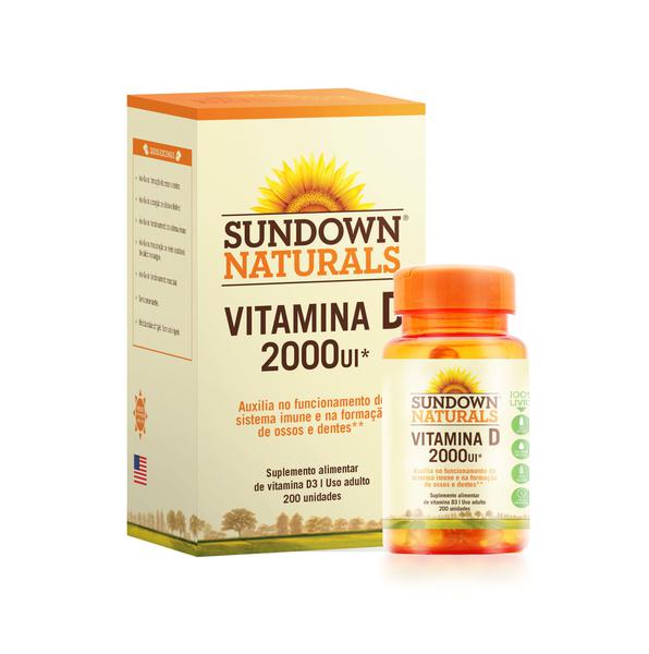 Vitamina D 2000UI com 200 Cápsulas Sundown Naturals