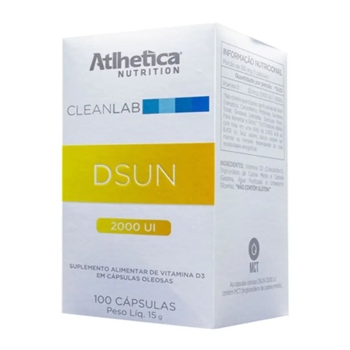 Vitamina D3 2000ui (DSUN) Cleanlab 100 Cápsulas - Atlhetica Nutrition