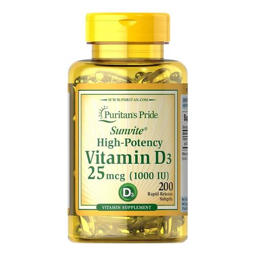 Vitamina D3 1.000 Iu Puritans Pride 25 Mcg 200 Cápsulas